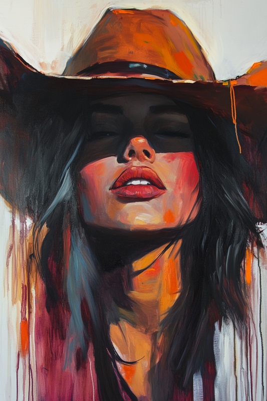 Gallery image 7 for Desert Flame Cowgirl Canvas – Bold Western Woman Wall Art