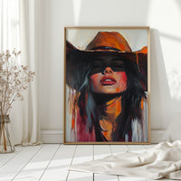 Gallery image 10 for Desert Flame Cowgirl Canvas – Bold Western Woman Wall Art