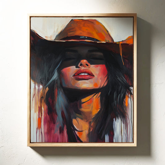 Gallery image 11 for Desert Flame Cowgirl Canvas – Bold Western Woman Wall Art
