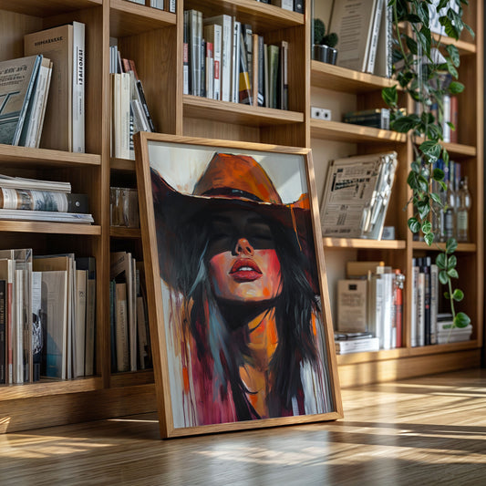 Gallery image 12 for Desert Flame Cowgirl Canvas – Bold Western Woman Wall Art
