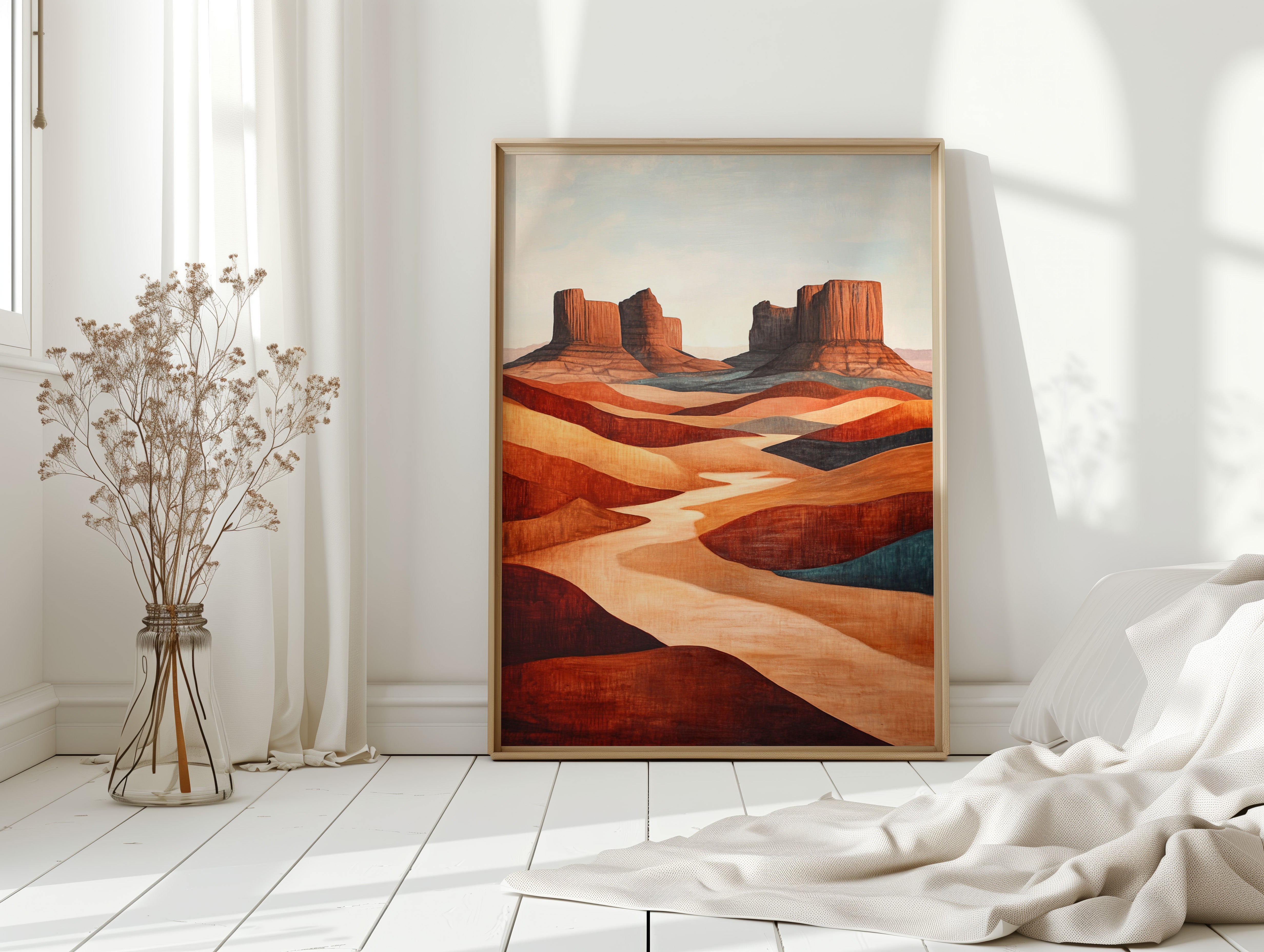 Gallery image 1 for Abstract Desert Butte Canvas – Modern Southwest Wall Art