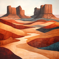 Gallery image 4 for Abstract Desert Butte Canvas – Modern Southwest Wall Art