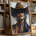 Gallery image 1 for Shadowed Cowgirl Canvas – Western Femme Fatale Wall Art