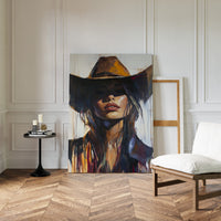 Gallery image 4 for Shadowed Cowgirl Canvas – Western Femme Fatale Wall Art