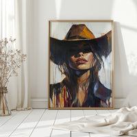 Gallery image 5 for Shadowed Cowgirl Canvas – Western Femme Fatale Wall Art