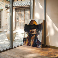 Gallery image 7 for Shadowed Cowgirl Canvas – Western Femme Fatale Wall Art