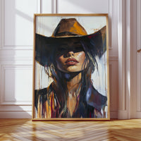 Gallery image 8 for Shadowed Cowgirl Canvas – Western Femme Fatale Wall Art