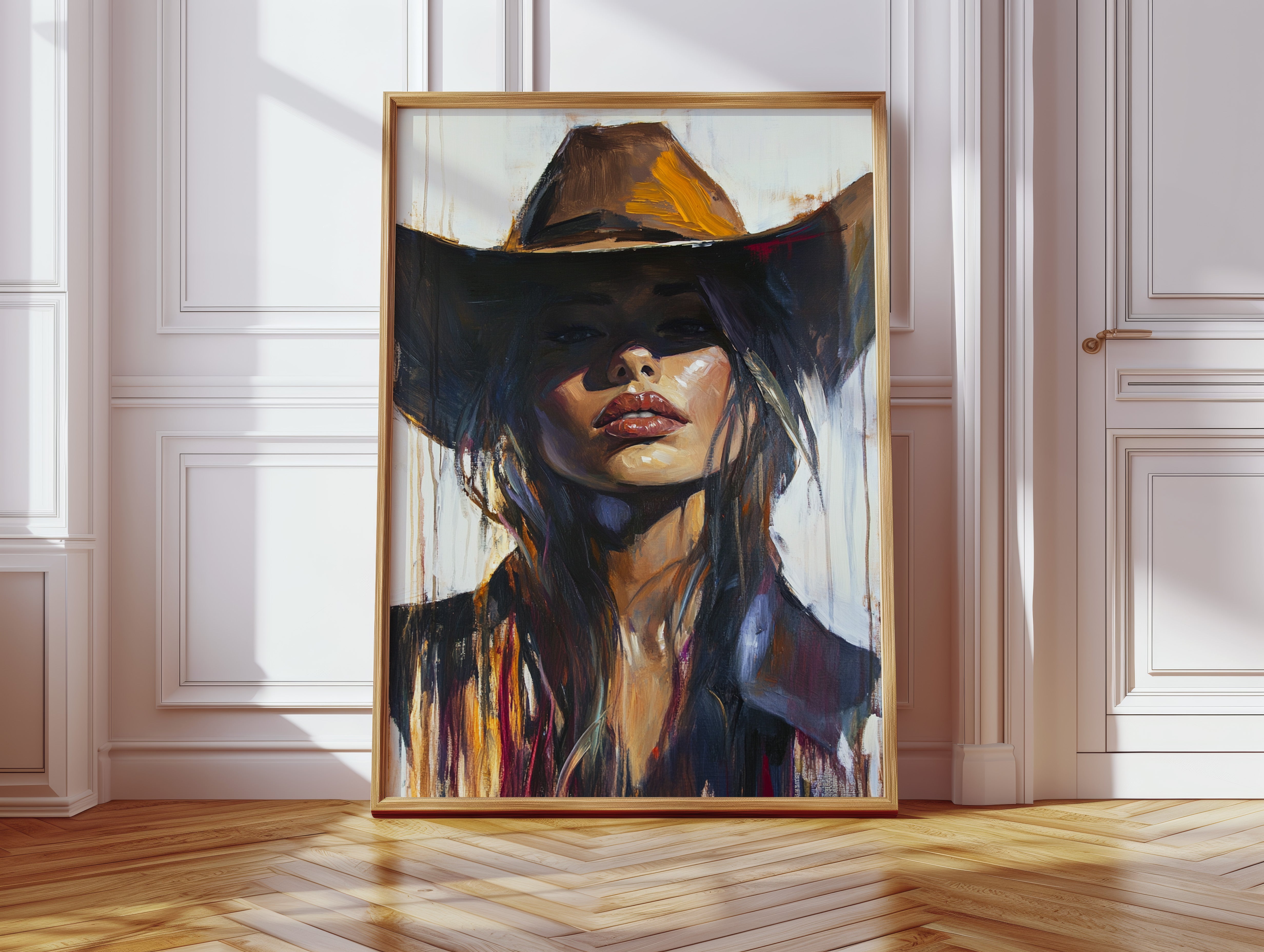Gallery image 8 for Shadowed Cowgirl Canvas – Western Femme Fatale Wall Art