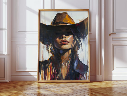 Gallery image 8 for Shadowed Cowgirl Canvas – Western Femme Fatale Wall Art