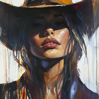 Gallery image 9 for Shadowed Cowgirl Canvas – Western Femme Fatale Wall Art