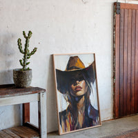 Gallery image 10 for Shadowed Cowgirl Canvas – Western Femme Fatale Wall Art