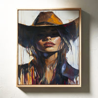 Gallery image 15 for Shadowed Cowgirl Canvas – Western Femme Fatale Wall Art