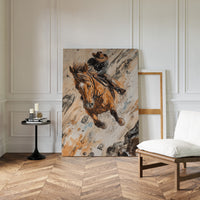 Gallery image 6 for Downhill Cowboy Canvas – Western Action Horseback Painting