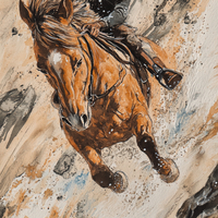 Gallery image 7 for Downhill Cowboy Canvas – Western Action Horseback Painting