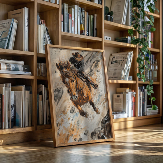 Gallery image 8 for Downhill Cowboy Canvas – Western Action Horseback Painting
