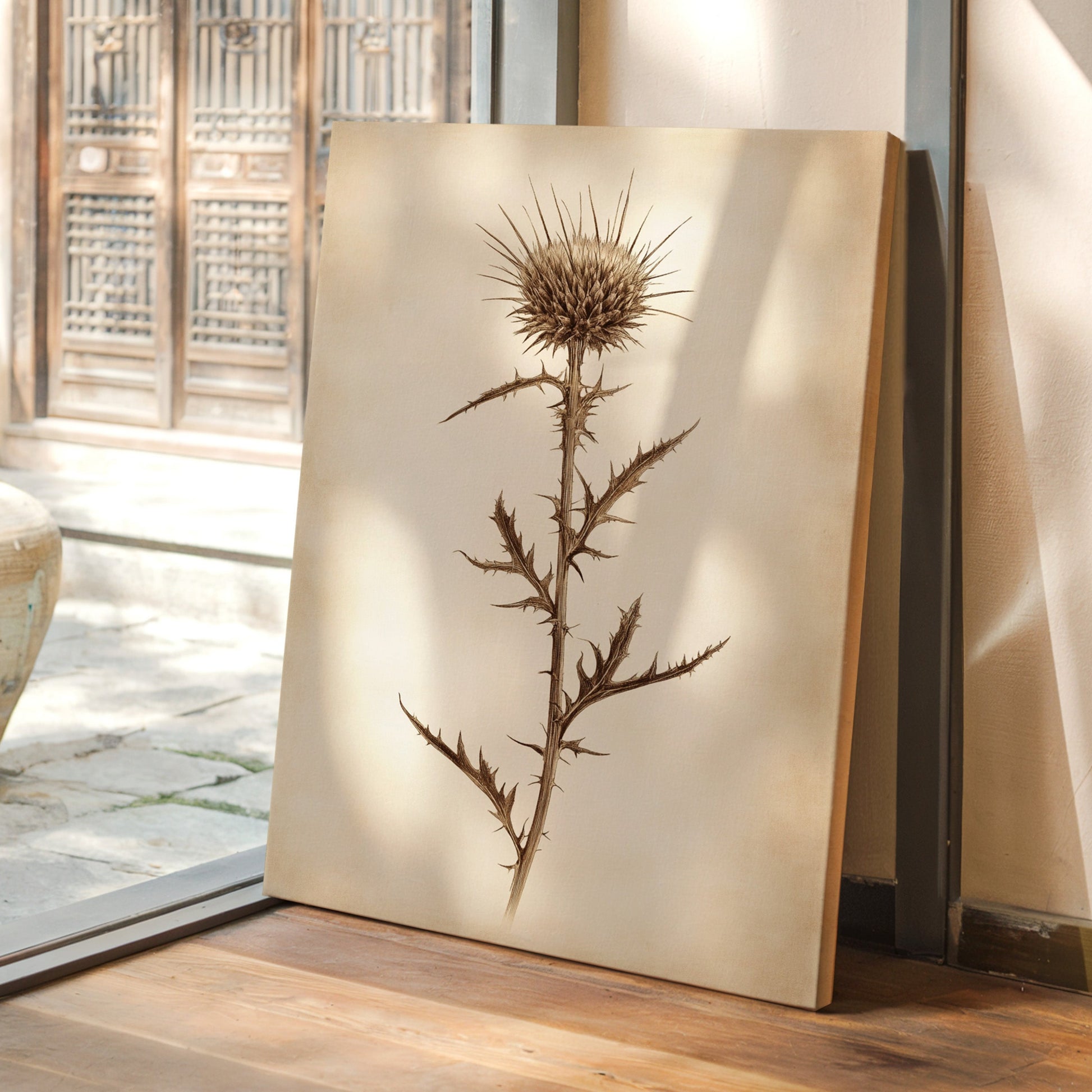 Gallery image 1 for Vintage Thistle Botanical Print – Rustic Western Floral Wall Art