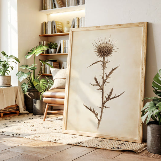 Gallery image 2 for Vintage Thistle Botanical Print – Rustic Western Floral Wall Art