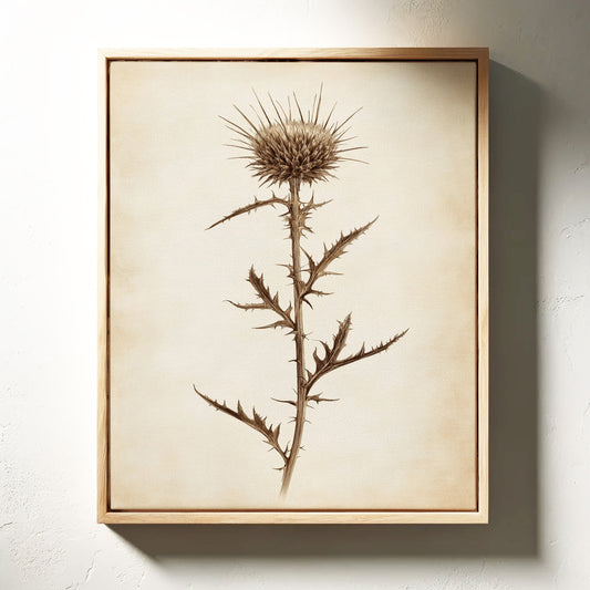 Gallery image 3 for Vintage Thistle Botanical Print – Rustic Western Floral Wall Art