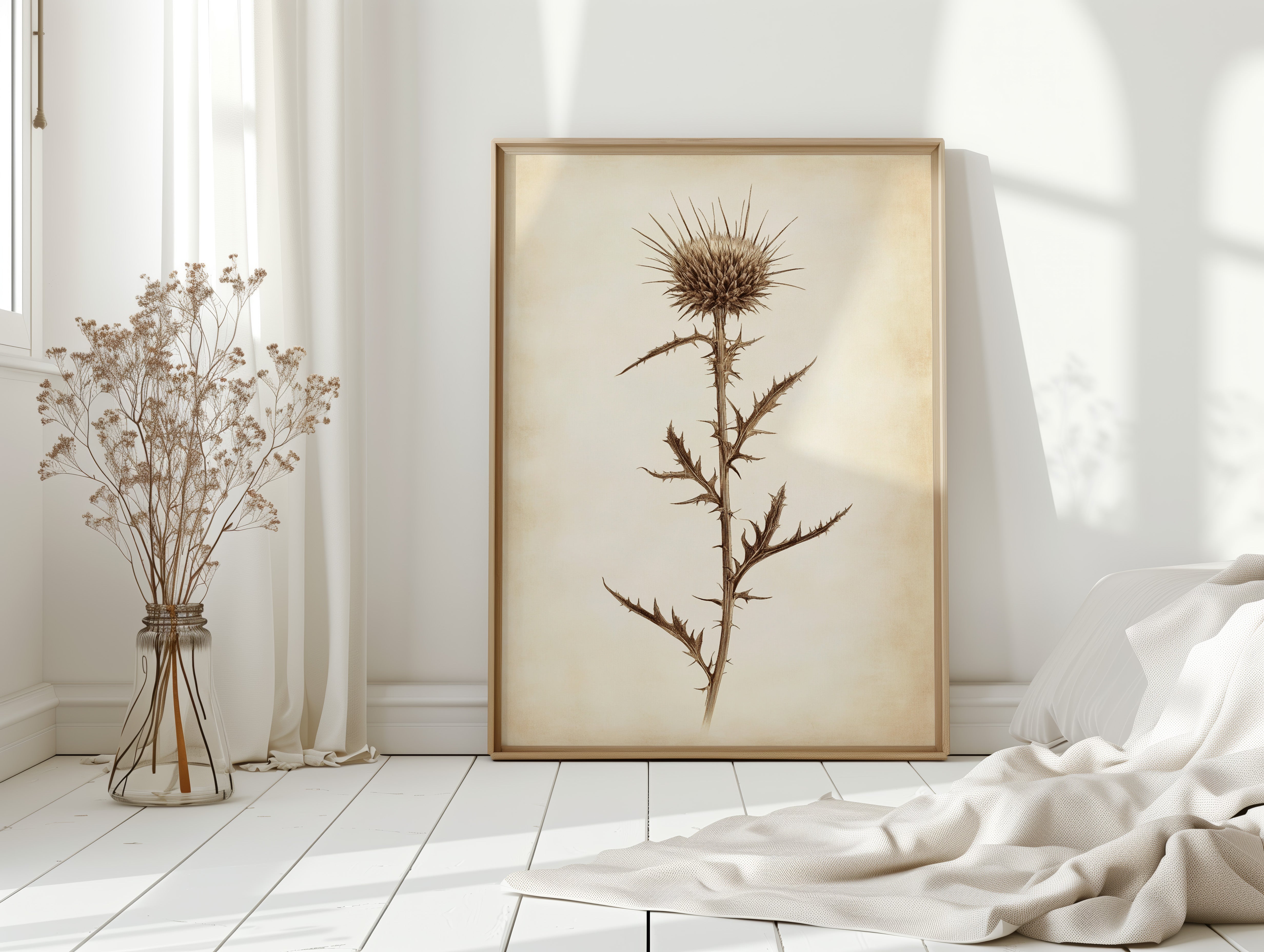 Gallery image 13 for Vintage Thistle Botanical Print – Rustic Western Floral Wall Art