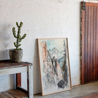 Gallery image 9 for Alpine Canyon Watercolor Print – Mountain Cliff Wall Art