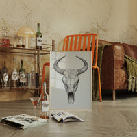 Gallery image 13 for Western Bull Skull Line Art Print – Rustic Cowboy Wall Decor