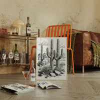 Gallery image 2 for Desert Cactus Line Drawing – Southwestern Saguaro Wall Art