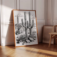 Gallery image 7 for Desert Cactus Line Drawing – Southwestern Saguaro Wall Art