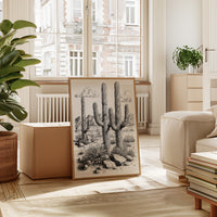 Gallery image 9 for Desert Cactus Line Drawing – Southwestern Saguaro Wall Art