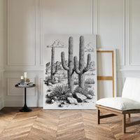 Gallery image 15 for Desert Cactus Line Drawing – Southwestern Saguaro Wall Art
