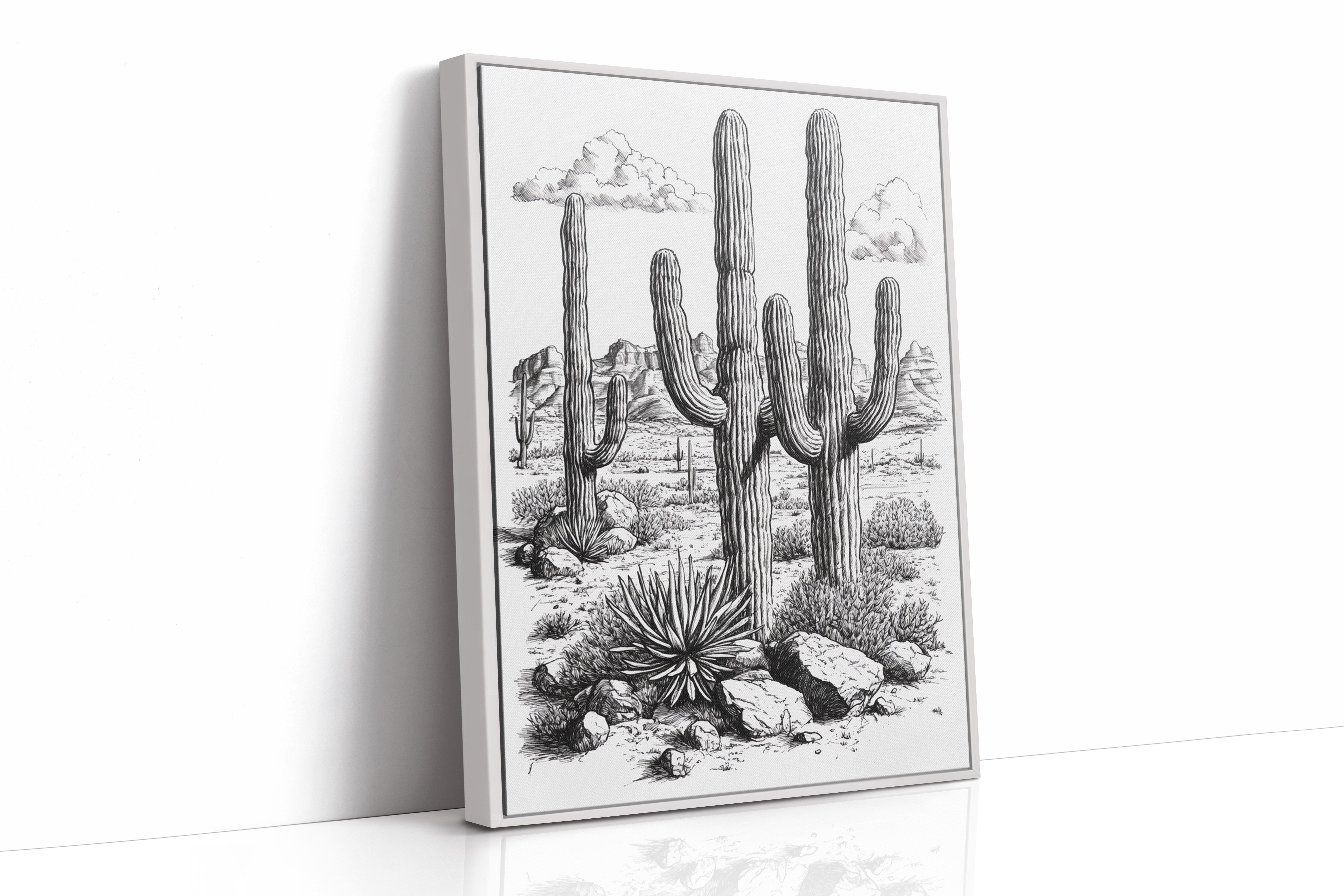 White Framed Canvas image 1
