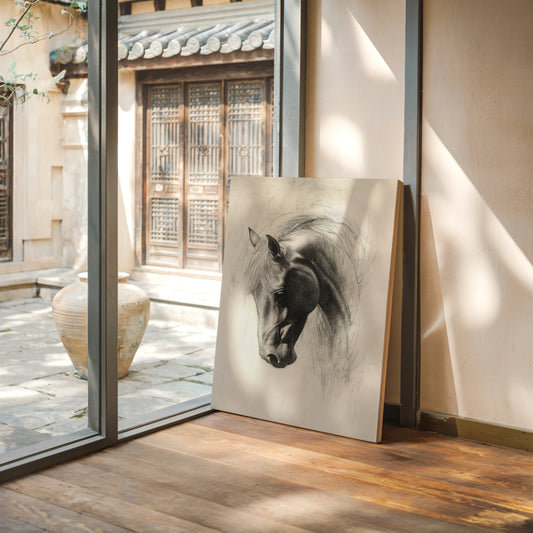 Gallery image 4 for Horse Pencil Drawing – Western Equine Wall Art