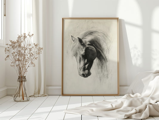 Gallery image 5 for Horse Pencil Drawing – Western Equine Wall Art