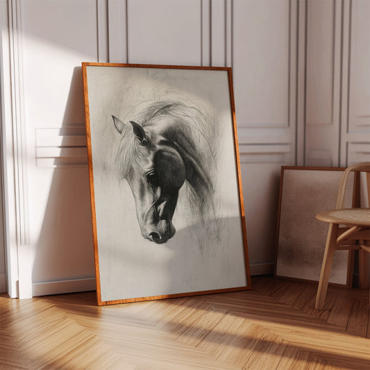 Gallery image 6 for Horse Pencil Drawing – Western Equine Wall Art