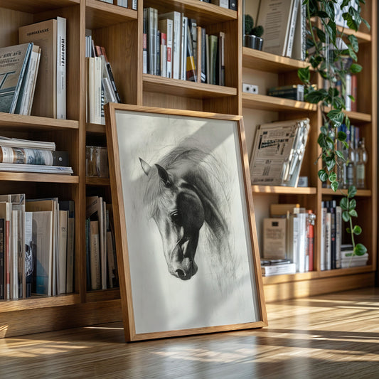 Gallery image 8 for Horse Pencil Drawing – Western Equine Wall Art