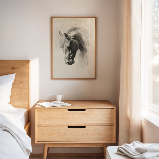 Gallery image 9 for Horse Pencil Drawing – Western Equine Wall Art