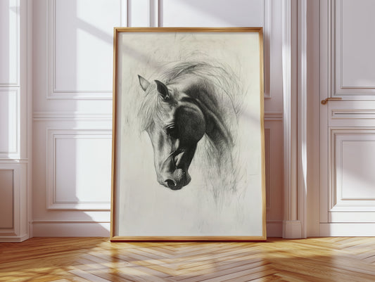Gallery image 10 for Horse Pencil Drawing – Western Equine Wall Art