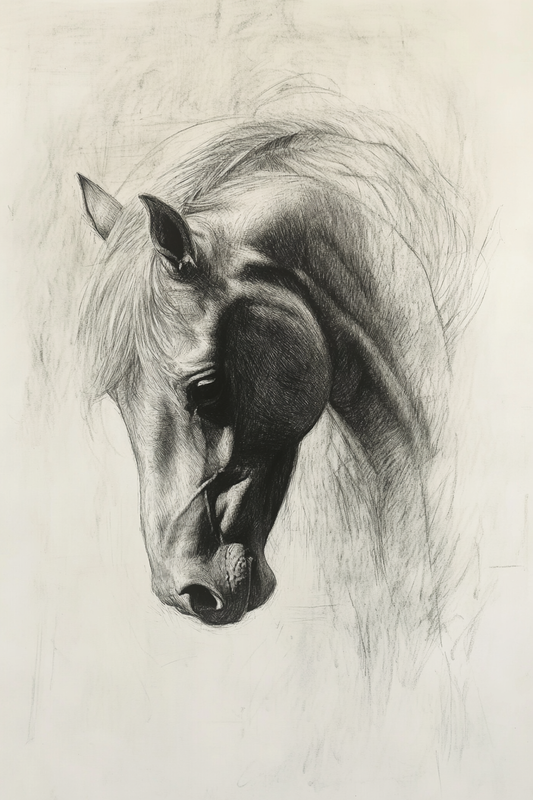 Gallery image 14 for Horse Pencil Drawing – Western Equine Wall Art