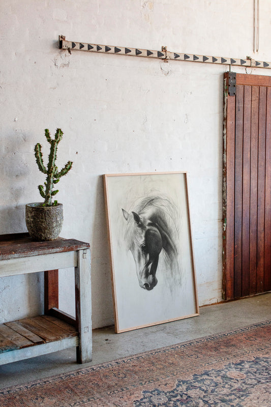 Gallery image 15 for Horse Pencil Drawing – Western Equine Wall Art