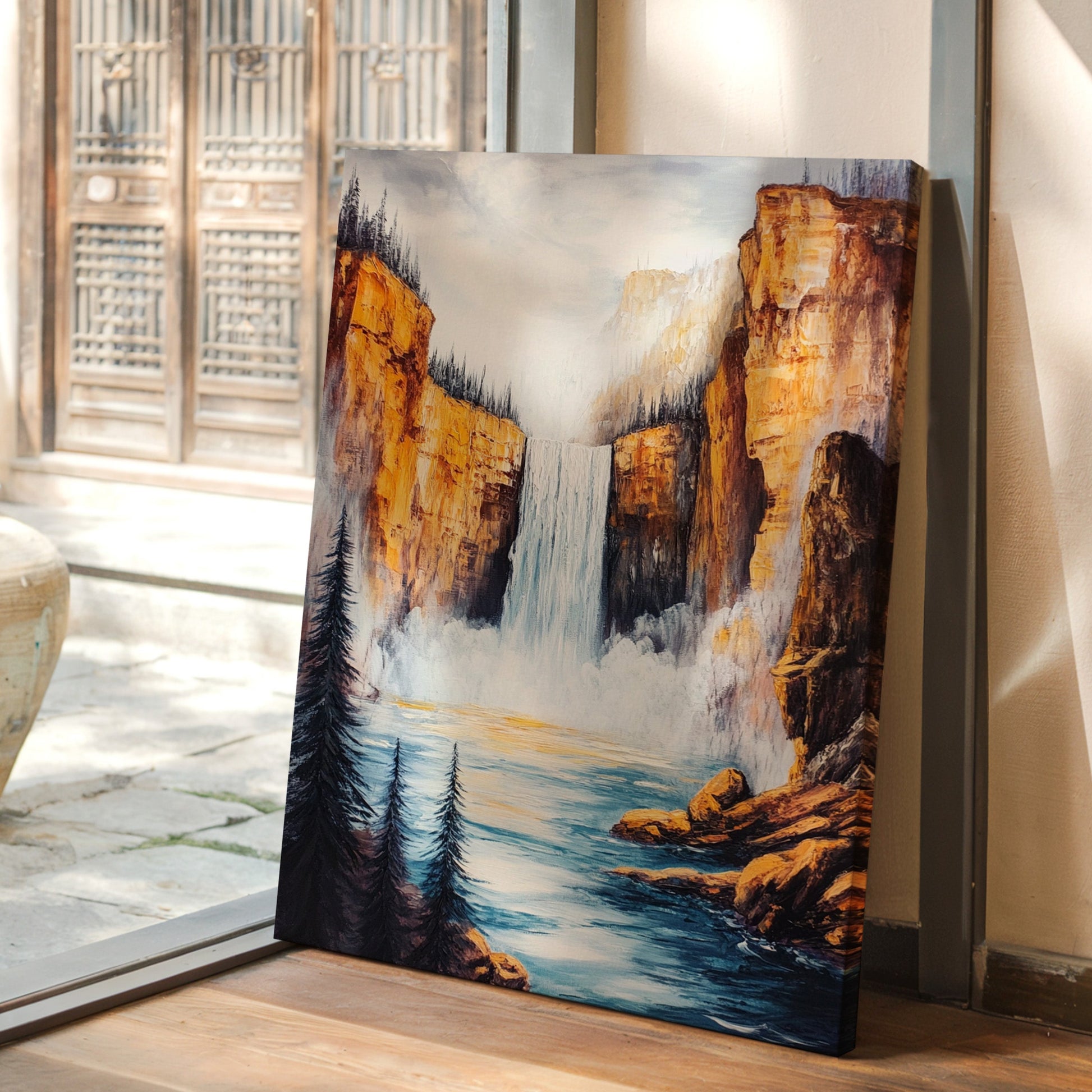 Gallery image 1 for Majestic Waterfall Canyon – Nature Landscape Wall Art