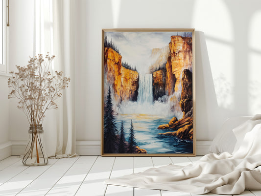 Gallery image 3 for Majestic Waterfall Canyon – Nature Landscape Wall Art