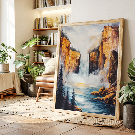 Gallery image 4 for Majestic Waterfall Canyon – Nature Landscape Wall Art