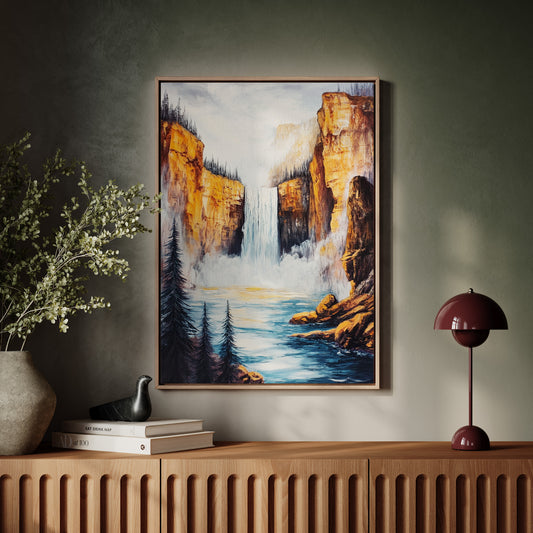 Gallery image 8 for Majestic Waterfall Canyon – Nature Landscape Wall Art