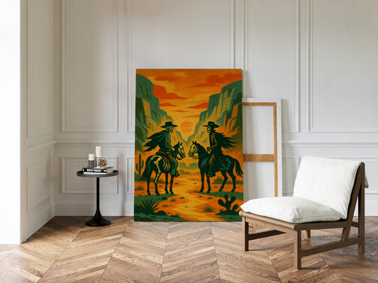 Gallery image 10 for Skeleton Riders at Sundown – Surreal Western Desert Cowboy Art Print