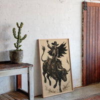 Gallery image 6 for Skeleton Bull Rider – Vintage Western Rodeo Skull Art Print