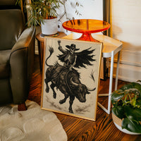 Gallery image 14 for Skeleton Bull Rider – Vintage Western Rodeo Skull Art Print