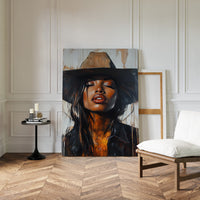 Gallery image 6 for Cowgirl Serenity – Bold Black Western Beauty Portrait Canvas