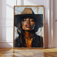Gallery image 8 for Cowgirl Serenity – Bold Black Western Beauty Portrait Canvas