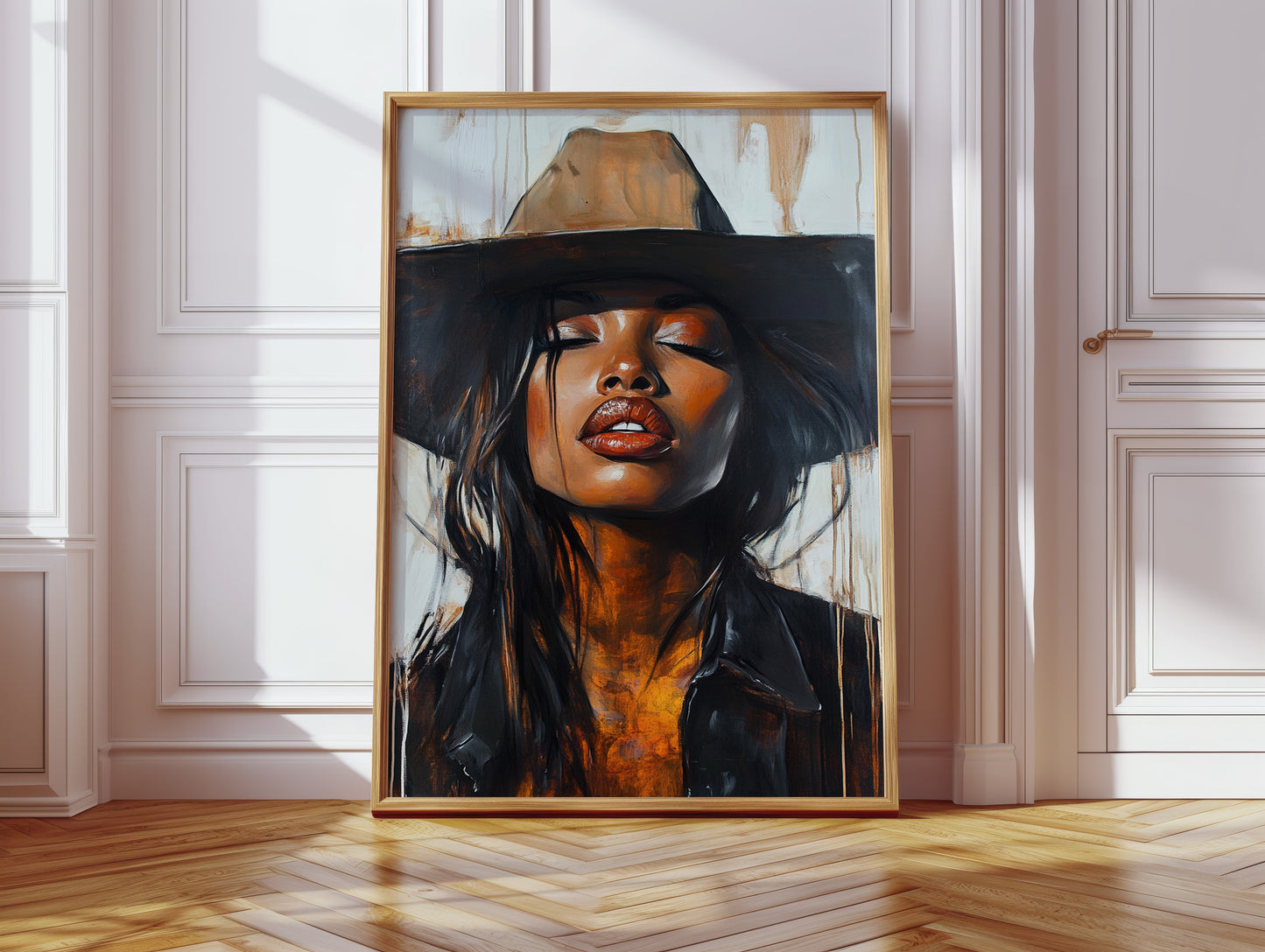 Gallery image 8 for Cowgirl Serenity – Bold Black Western Beauty Portrait Canvas