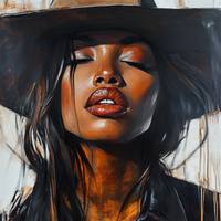 Gallery image 10 for Cowgirl Serenity – Bold Black Western Beauty Portrait Canvas
