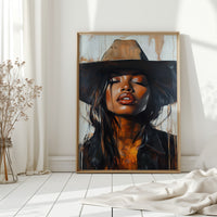 Gallery image 14 for Cowgirl Serenity – Bold Black Western Beauty Portrait Canvas